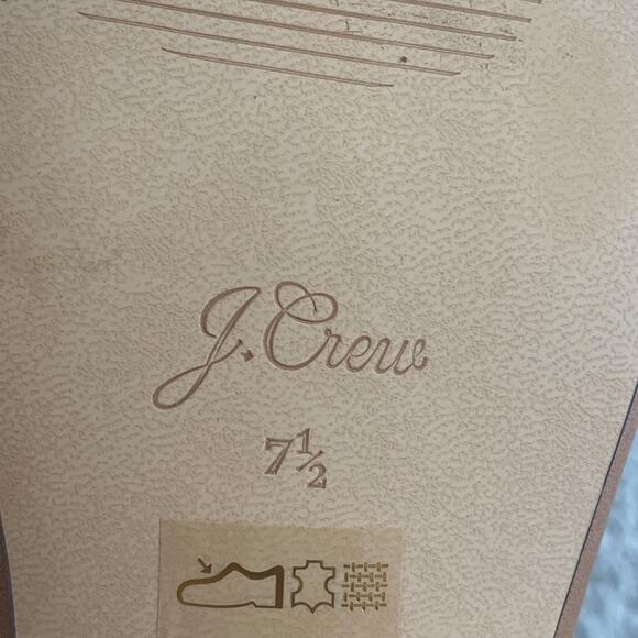 J. Crew Boots Womens Size 7.5 Brown Tan Chelsea Block Heel Leather Ankle Pull On - Picture 11 of 12